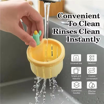 Cactus Sink Strainer: Stop Gross Clogs with One-Click Waste Disposal!