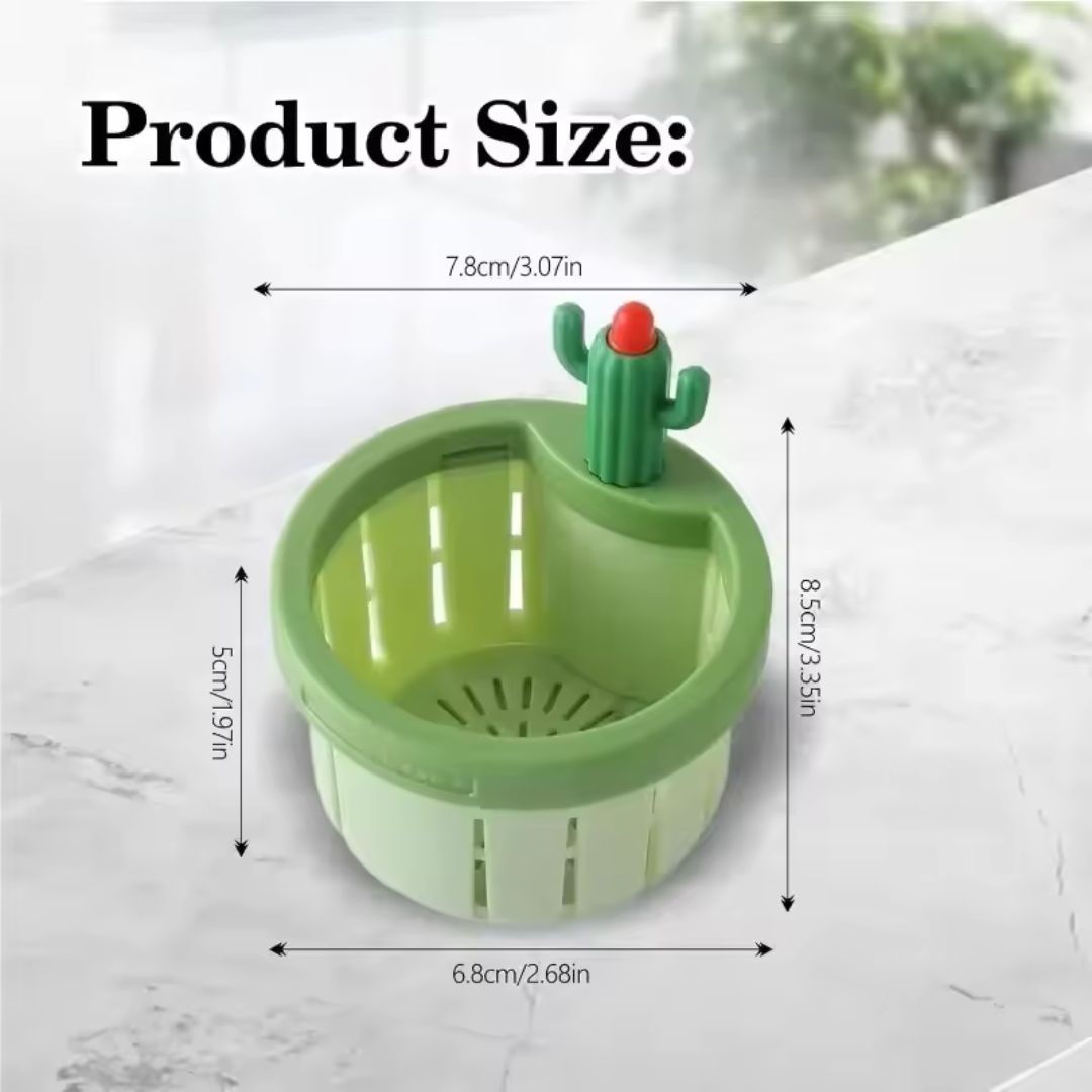 Cactus Sink Strainer: Stop Gross Clogs with One-Click Waste Disposal!
