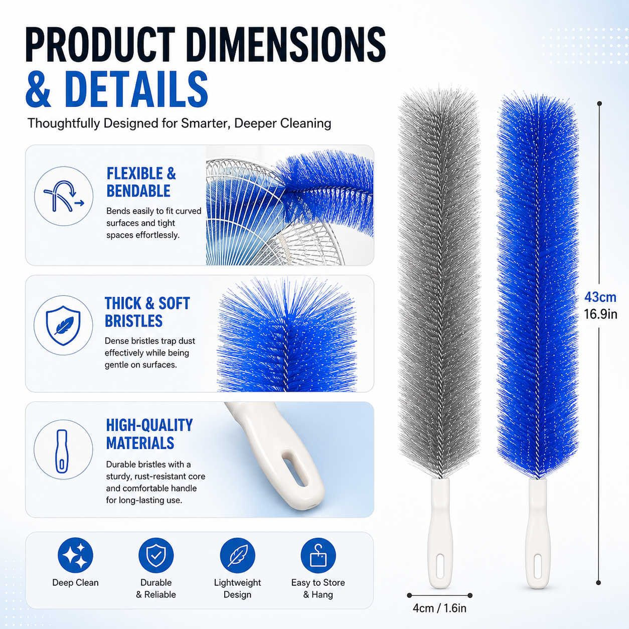 FlexiReach 360° Dust Cleaning Brush – Clean Tight Spaces with Ease
