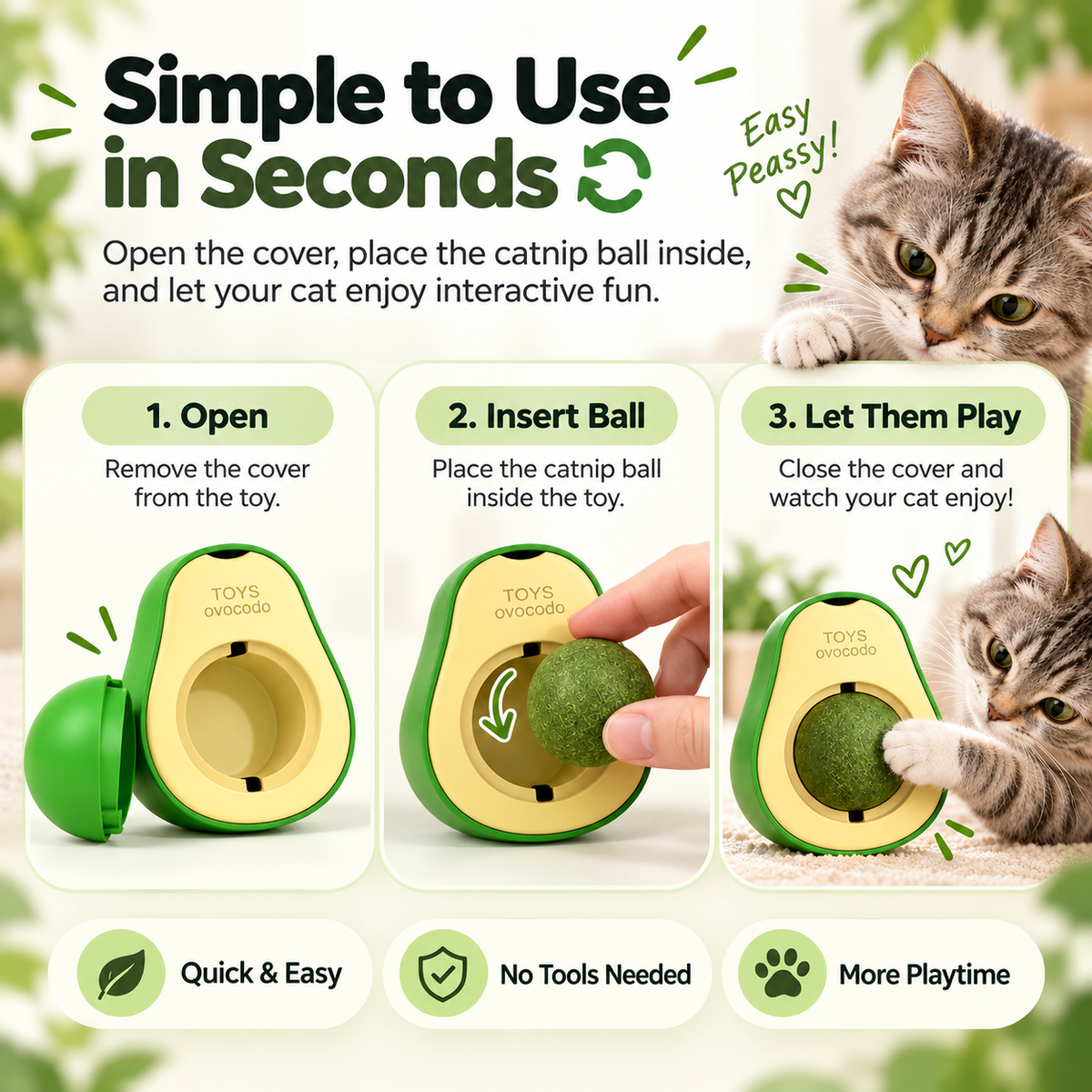 Avocado Catnip Ball Toy 🥑 | Turn Boredom Into Happy Playtime