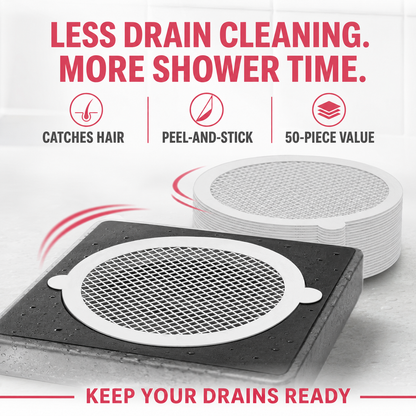Disposable Shower Drain Hair Catcher Mesh Filter Sticker Anti-Clogging
