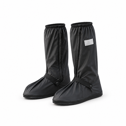 High-Shaft Waterproof Rain Shoe Covers Elastic Zipper Anti-Slip Transparent Reusable Overshoes