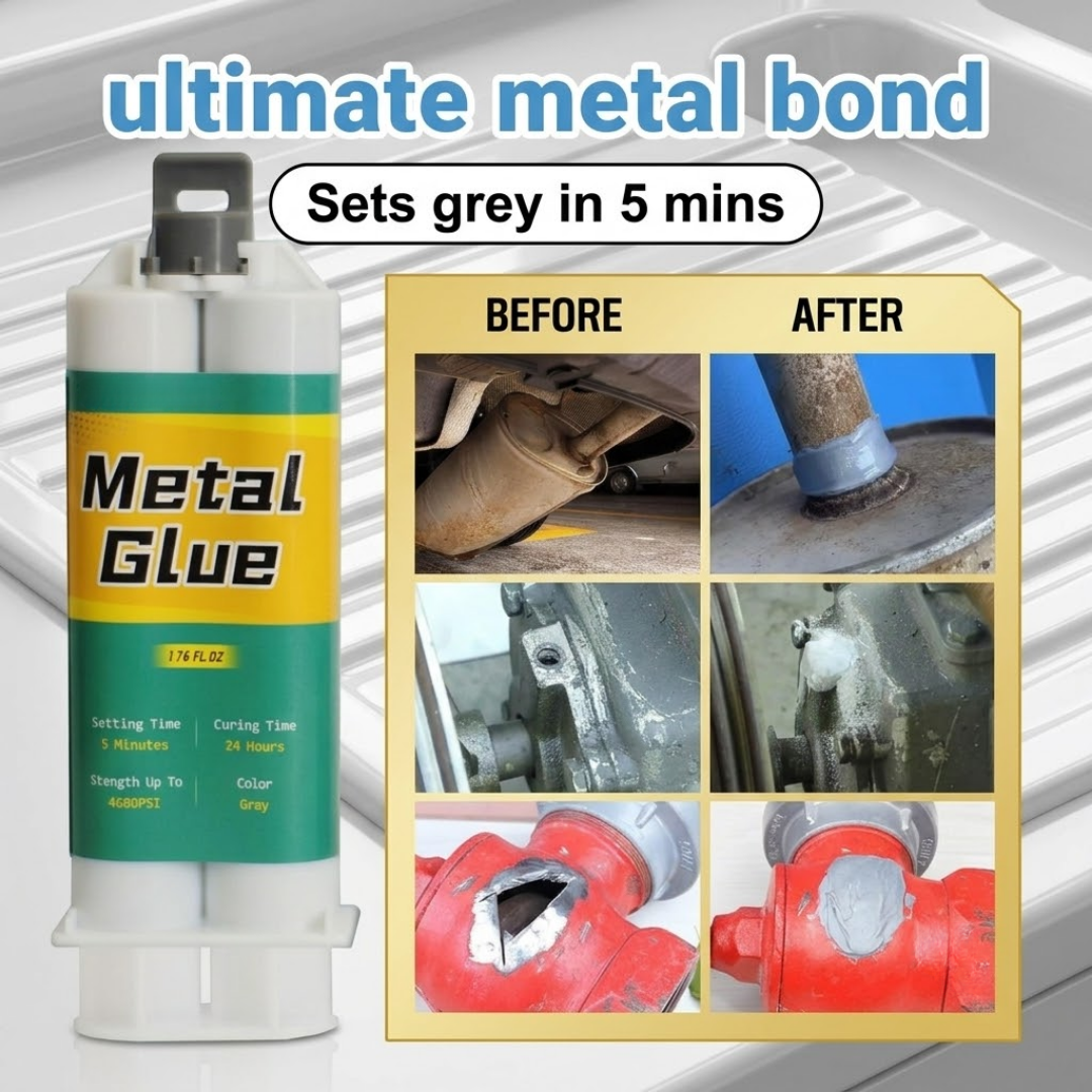 Heavy-Duty Industrial Metal Caster Glue | Waterproof AB Glue Repair Agent for Stainless Steel, Copper & Aluminum Sealant