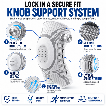 Adjustable Sports Knee Brace with Rotary Dial | Secure Compression & Lateral Support