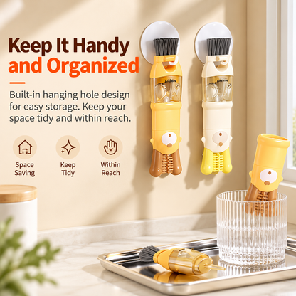 5-in-1 Bottle & Cup Cleaning Brush | Compact Multi-Use Cleaner