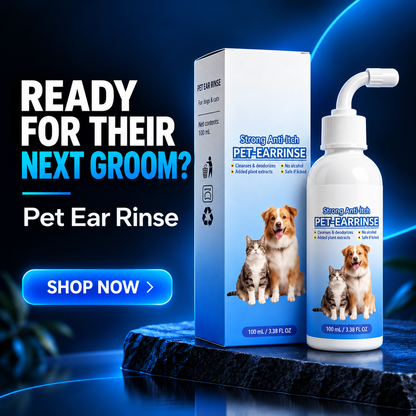 Gentle Pet Ear Cleaner Solution (100ml) | Plant-Based, Anti-Itch & Odor Relief for Dogs & Cats