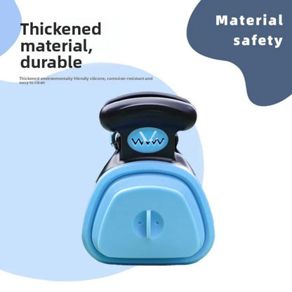 Portable Foldable Dog Waste Bag Holder with Large Mouth Clamp — Hands-Free Leash Clip for Walks & Travel
