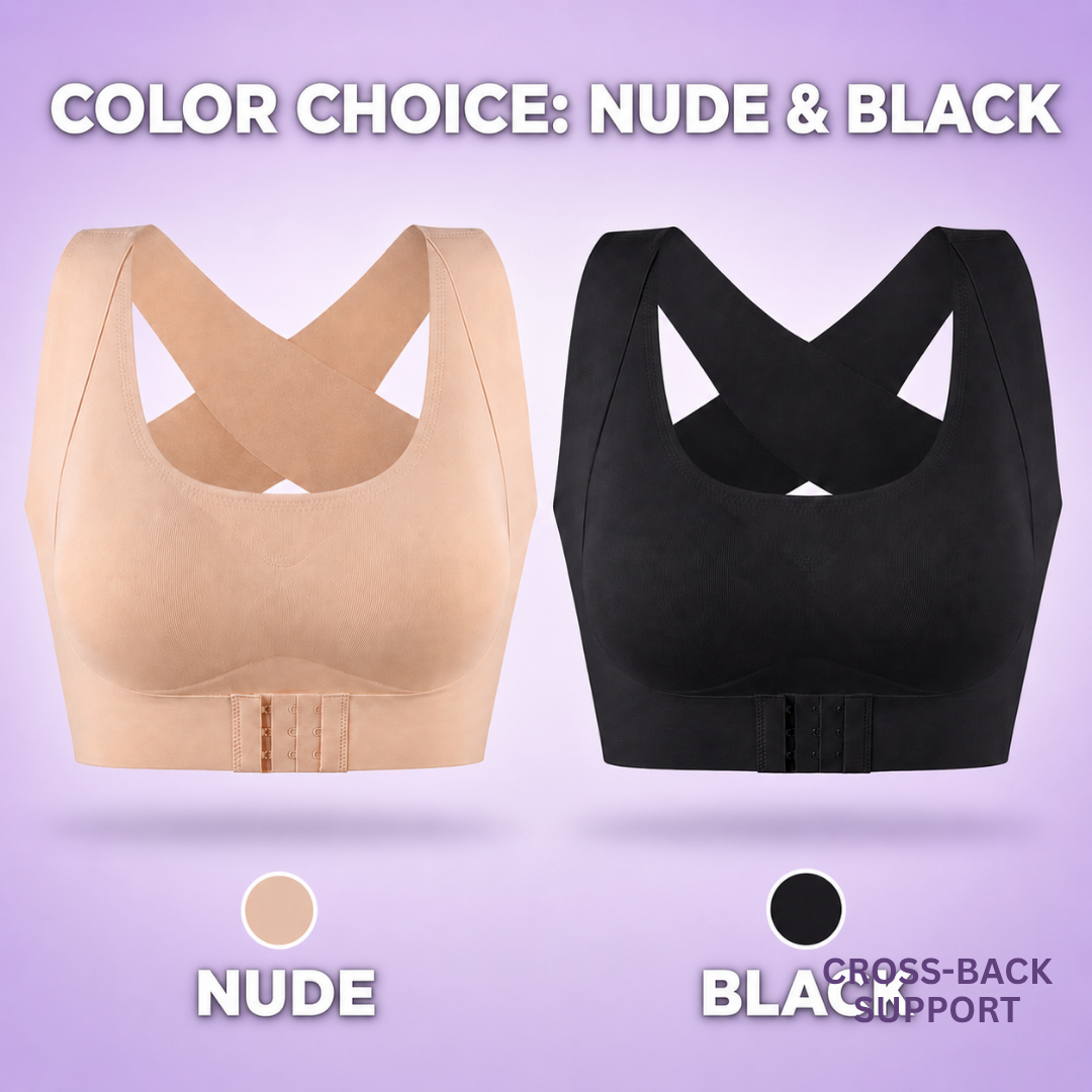 Front-Clasp Thin Seamless Bra for Posture Correction, Beauty Back, and Gathering Effect, Adjustable Bra Without Underwire, Women's Vest-Style Bra