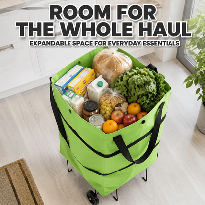 Portable Grocery Shopping Cart, Household Foldableable Carryable Shopping Bag, Lightweight Wheeled Trolley,