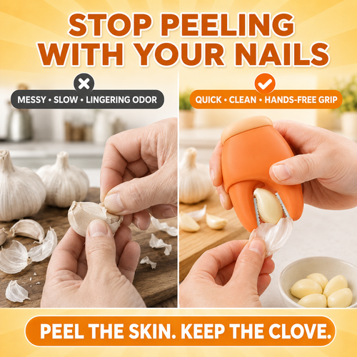 2-in-1 Magnetic Garlic Peeler, Garlic Skin Remover, Garlic Tweezers, Garlic Stem Remover, Household Peeling Tool