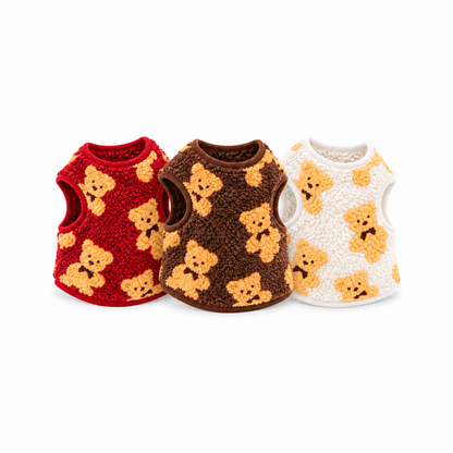 Teddy Fleece Cat Sweater - Warm Autumn & Winter Pet Vest