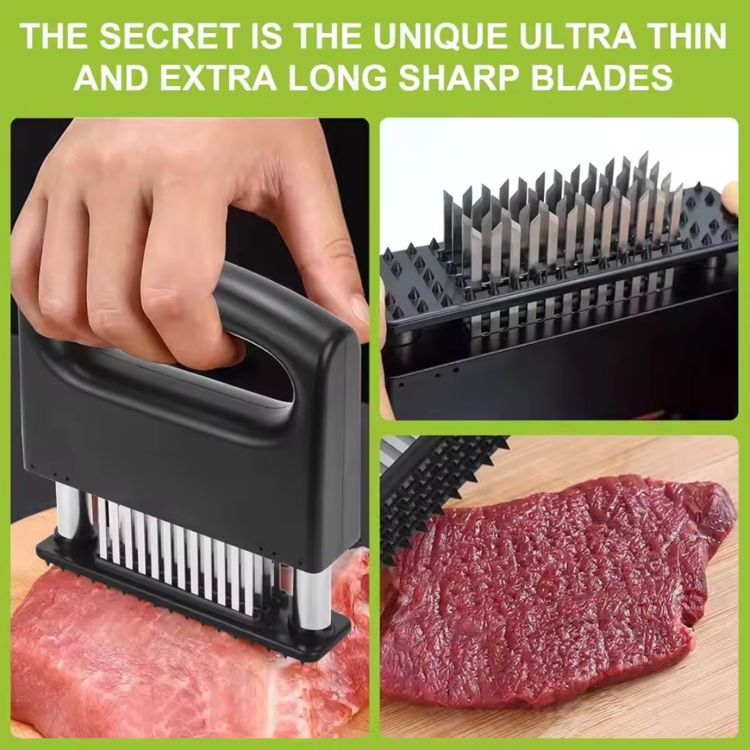 🥩 48-Needle Meat Tenderizer Tool | Stainless Steel Blade Tenderizer for Steak, Chicken & More — Professional Kitchen Grade