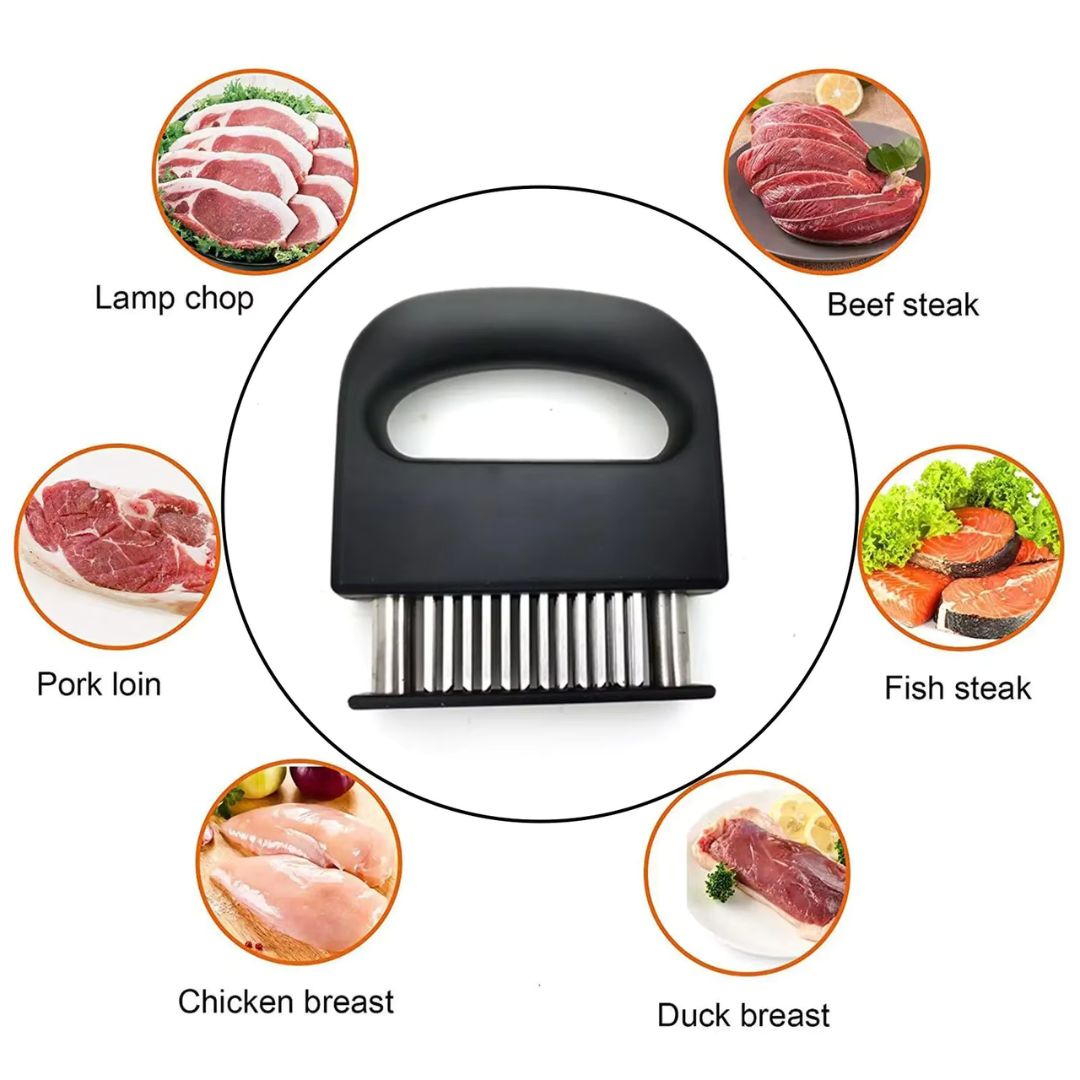 🥩 48-Needle Meat Tenderizer Tool | Stainless Steel Blade Tenderizer for Steak, Chicken & More — Professional Kitchen Grade
