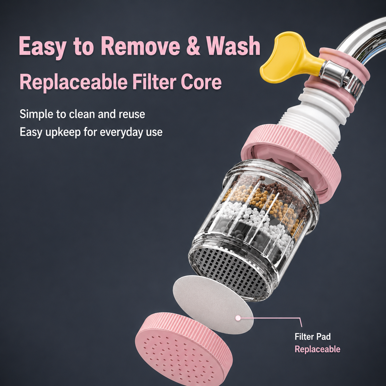 Faucet Filter Household Kitchen Six-Layer Filter Anti-Splash Shower Water Purification Water-Saving Universal Multi-Functional Water Filter