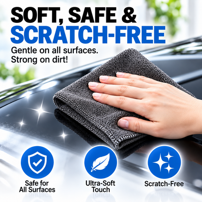 Super Absorbent Streak-Free Cleaning Cloth — Reusable Multi-Surface Shine Towel