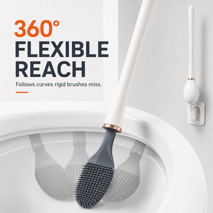 Bathroom Wall-Mounted Toilet Brush Magnetic Opening and Closing Silicone Soft Brush Automatic Opening and Closing Creative Toilet Cleaning Brush