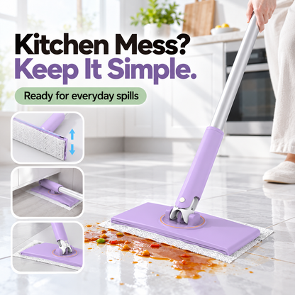 Ultra-Glide 360° Clip-On Mop | Electrostatic Dusting & Hands-Free Towel Release