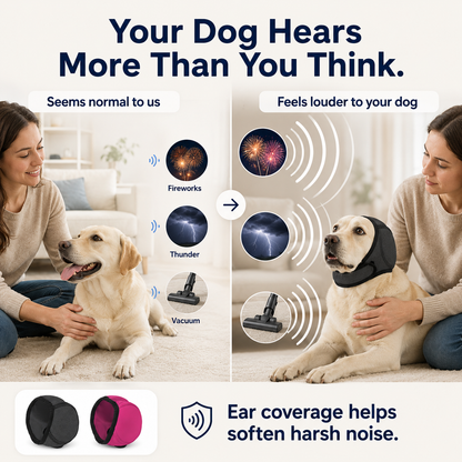 Dog Calming Hoodie Ear Wraps for Dogs, Waterproof Dogs Swim Cap, Pet Ear Cover Muffs for Anxiety Relief Noise Cancelling, Doggy Head Warp Ear Protection for Hematoma Fireworks Bath Swim Blow（Grey)