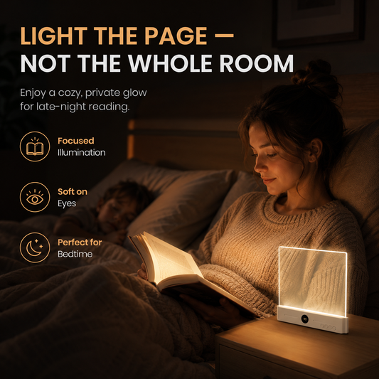 Rechargeable 2-in-1 LED Book Light with Timer, Soft Eye-Caring Night Reading Lamp