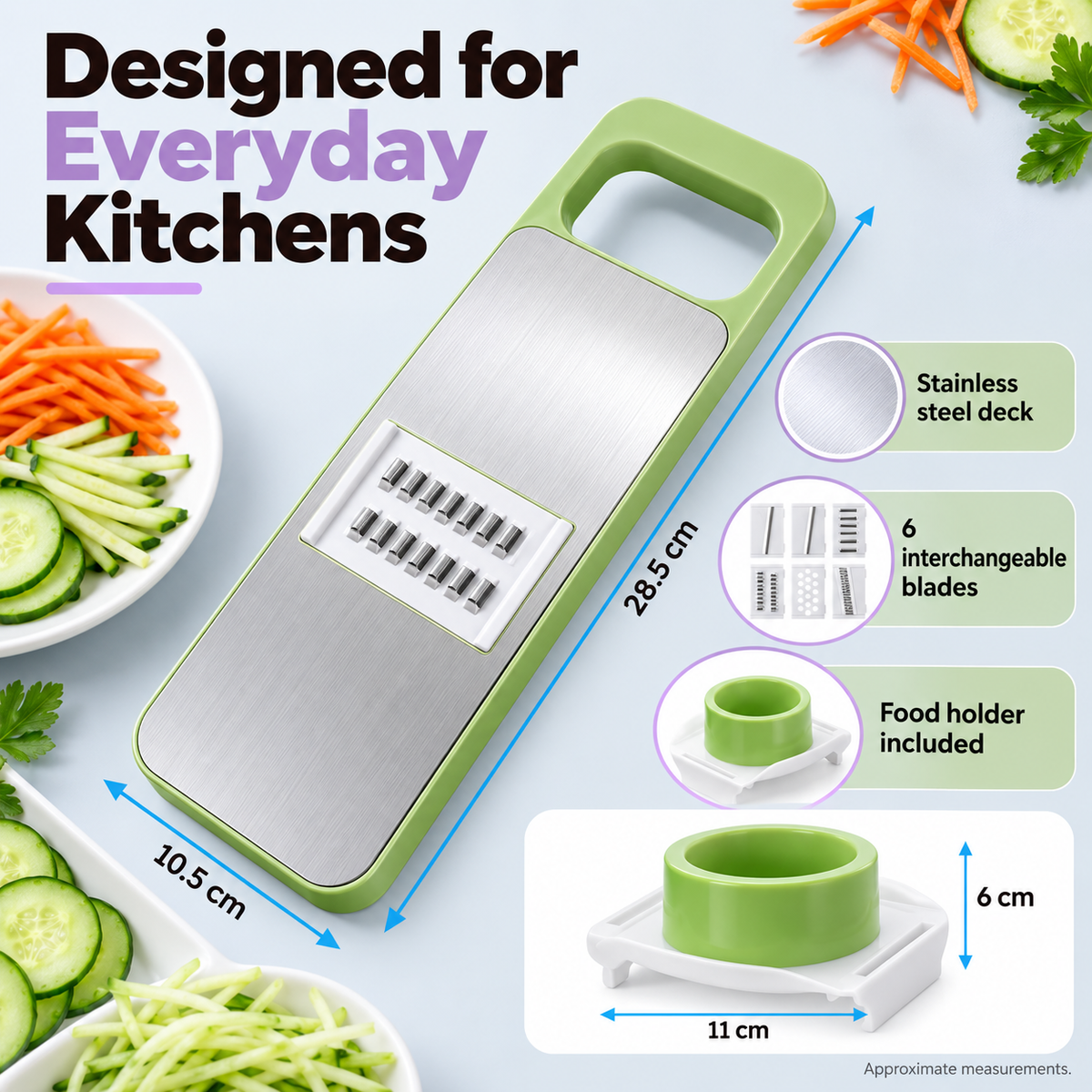 6-in-1 Multifunctional Vegetable Slicer & Dicer | Professional Kitchen Mandoline with Hand Protector