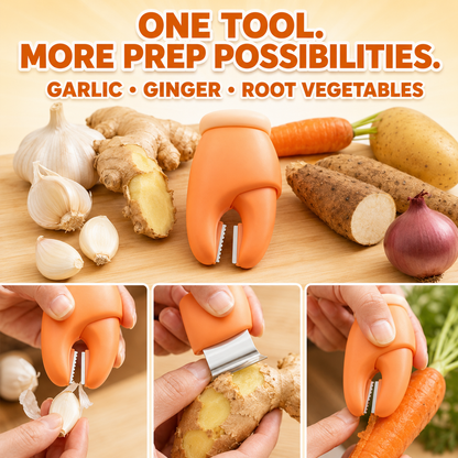 2-in-1 Magnetic Garlic Peeler, Garlic Skin Remover, Garlic Tweezers, Garlic Stem Remover, Household Peeling Tool