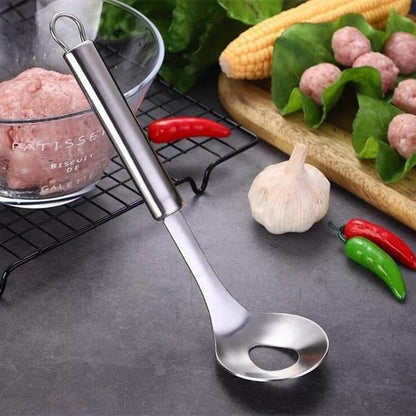 Stainless Steel Meatball Maker Spoon, Non-Stick Meat Ball Extrusion Scoop, Easy Squeeze Meatball Mold for Fish Balls, Shrimp Paste, Kitchen Cooking Gadget, Mess-Free Meatball Making Tool
