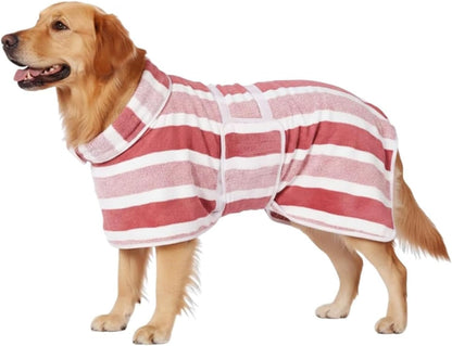 Super Absorbent Dog Bathrobe with Adjustable Fit