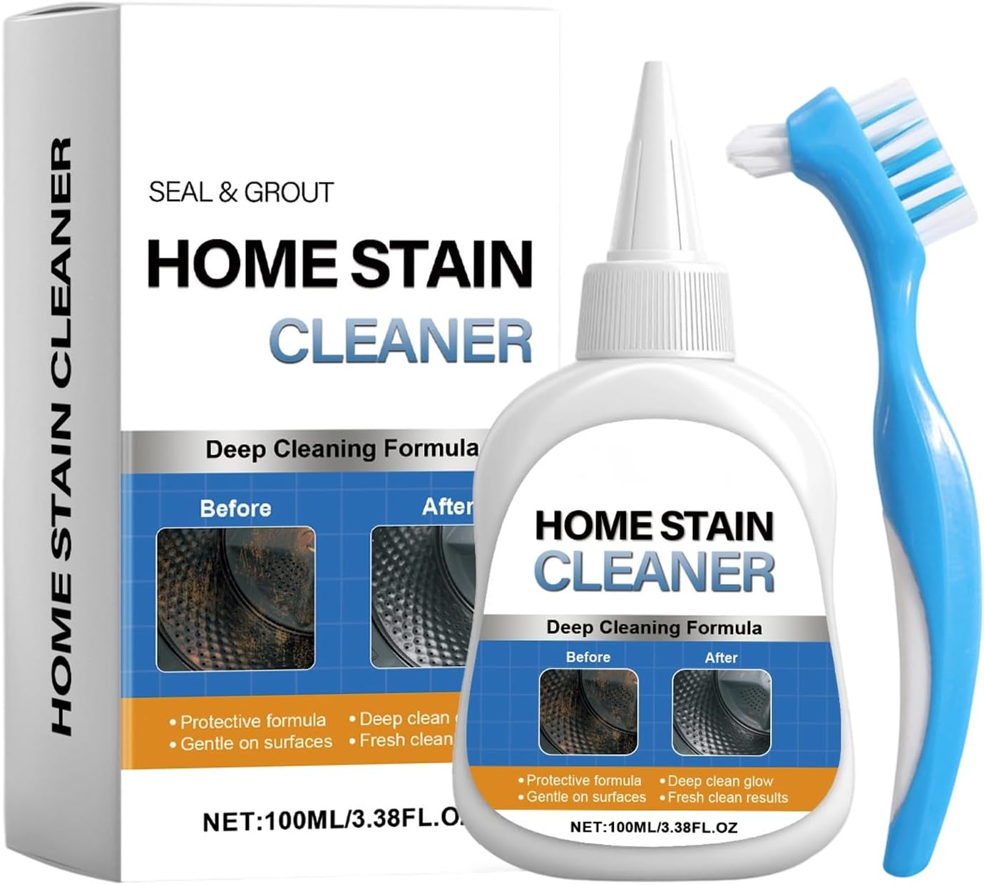 Miracle Mold Remover Gel + Scrub Brush | Best for Shower Caulk, Tile & Washer Seals (7oz) (Copy)