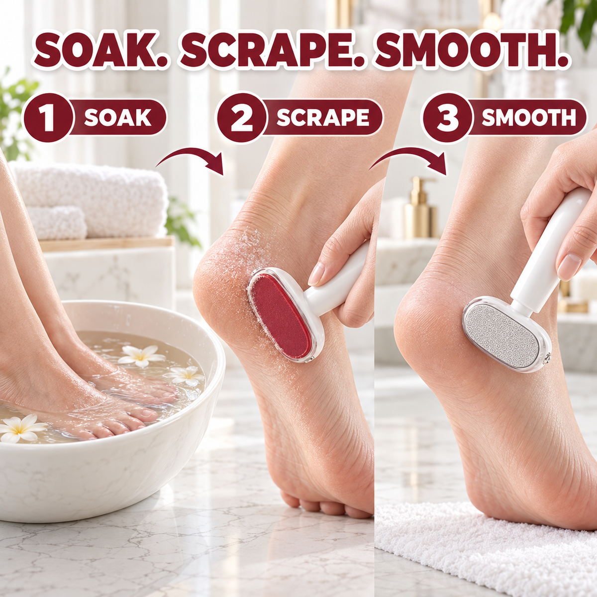 2-in-1 Dual-Sided Foot Callus Remover | Replaceable Stainless Steel Scraper & File for Dry Cracked Heels | Professional Pedicure Tool