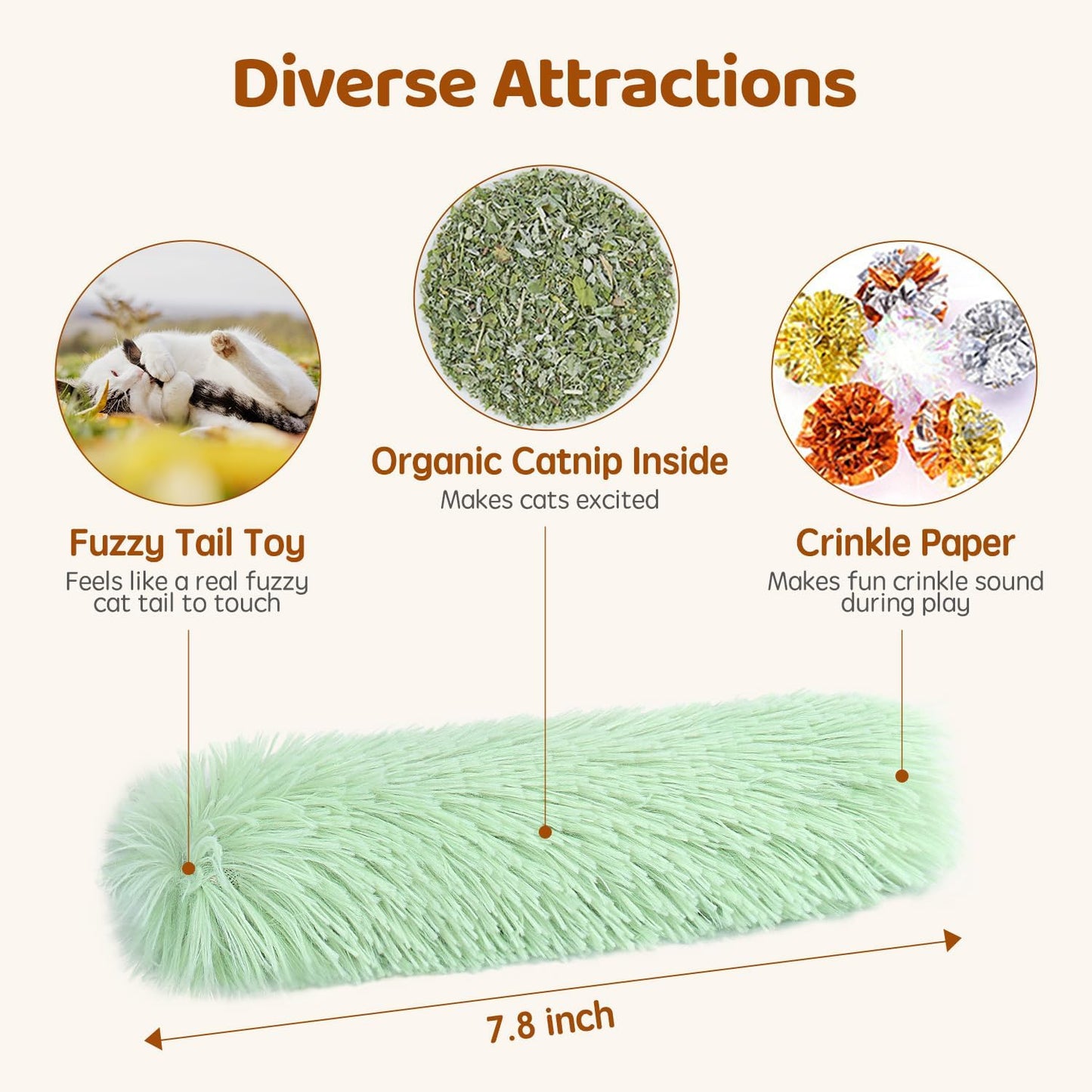 Catnip Crinkle Kicker Toy Pillow – Interactive Exercise