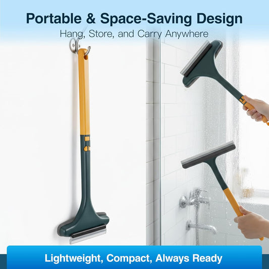 2-in-1 Window Screen Cleaning Brush & Squeegee – Dry Dusting and Wet Cleaning Tool