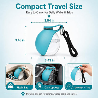 2-in-1 Dog Water Bottle | Collapsible Silicone Travel Dispenser