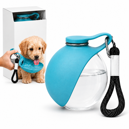2-in-1 Dog Water Bottle | Collapsible Silicone Travel Dispenser