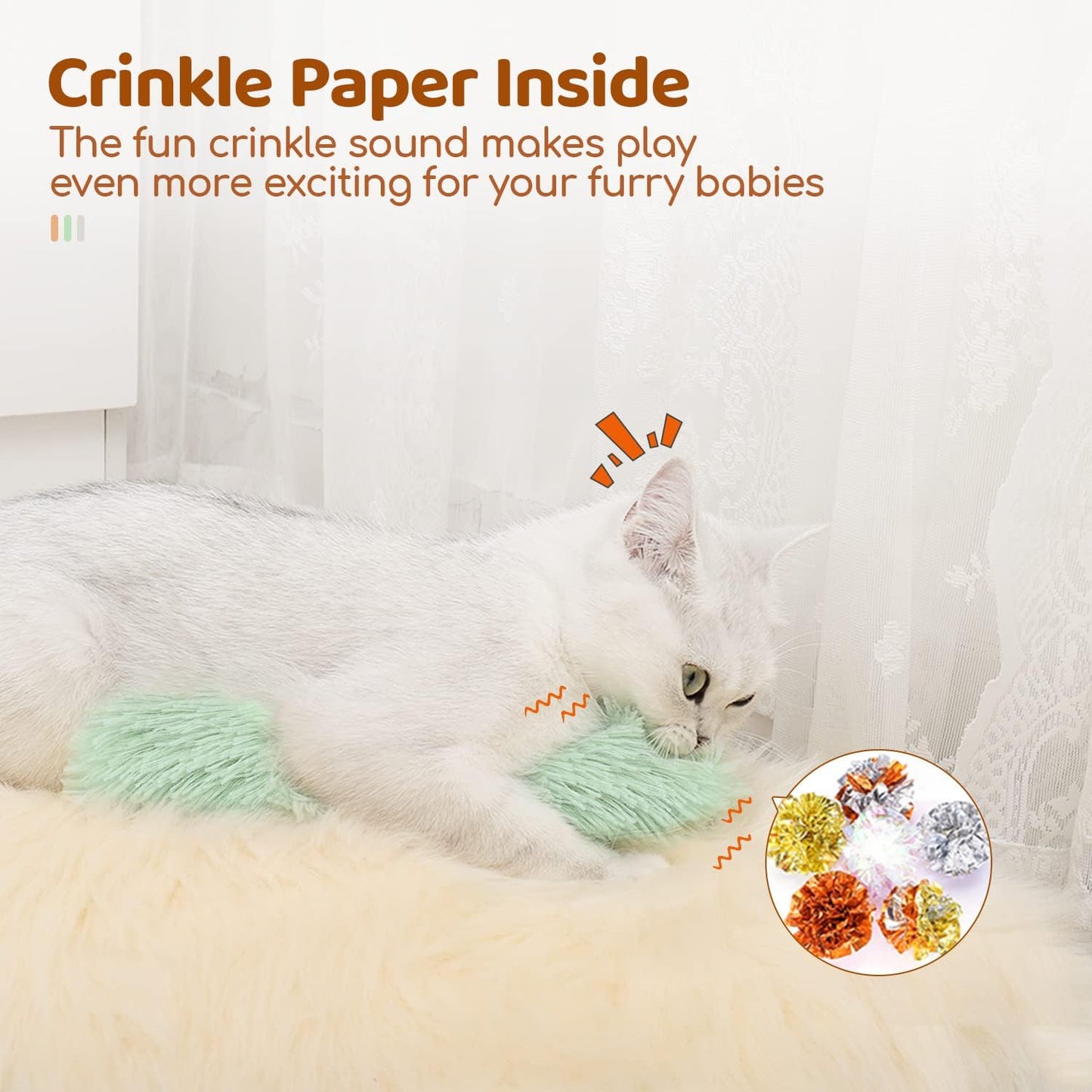 Catnip Crinkle Kicker Toy Pillow – Interactive Exercise