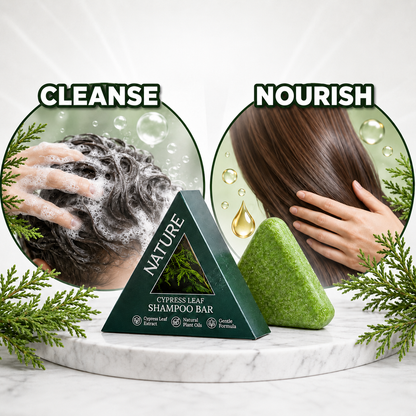 Nature’s Cypress Leaf Herbal Shampoo Bar | Handmade Plant-Based Formula for Thicker, Frizz-Free Hair