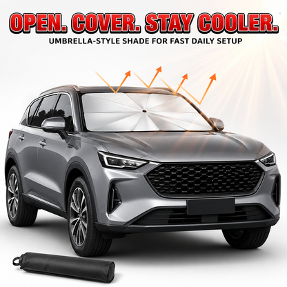 Premium Foldable Car Windshield Sunshade Umbrella | Instant Heat & UV Blocker
