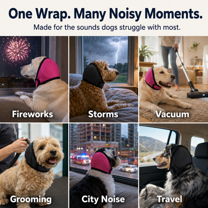 Dog Calming Hoodie Ear Wraps for Dogs, Waterproof Dogs Swim Cap, Pet Ear Cover Muffs for Anxiety Relief Noise Cancelling, Doggy Head Warp Ear Protection for Hematoma Fireworks Bath Swim Blow（Grey)