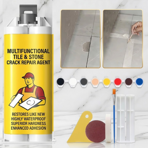 Tile & Stone Crack Repair Kit | 100% Waterproof Quick-Drying Epoxy Paste for Ceramic, Marble & Floor Hole Restoration