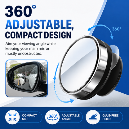 Glue-Free Vacuum Suction Convex Blind Spot Mirror – Wide-Angle Car Side Mirror