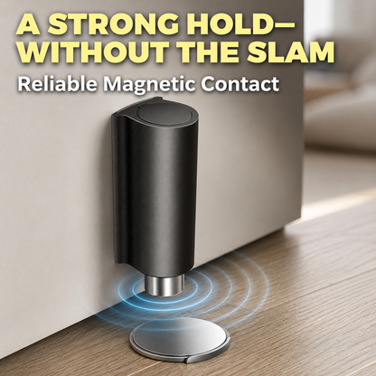 Sleek Magnetic Door Stopper | No-Drill 3M Adhesive Floor Catch for Home & Office
