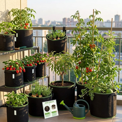 🌱 5-Pack 5 Gallon Grow Bags – Heavy Duty Aeration Fabric Pots with Handles for Vegetables, Flowers & Fruits 🪴