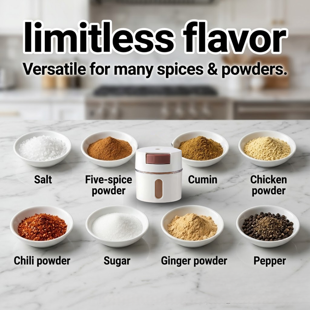 Magnetic Wall-Mounted Seasoning Dispenser Set | One-Touch Precise Salt & Spice Control Jar | Clump-Free Kitchen Organizer