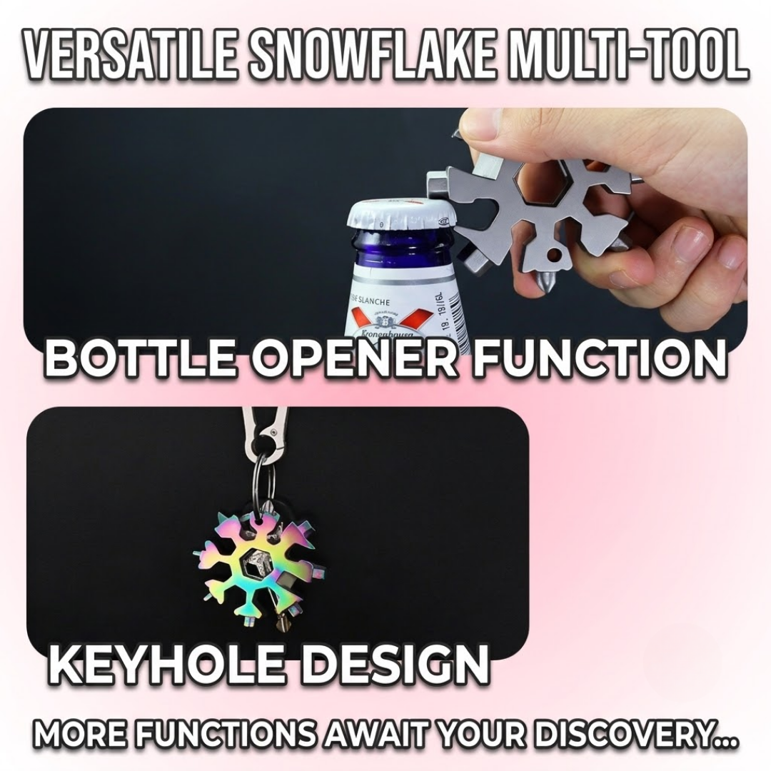 Viral 18-in-1 Snowflake Multi-Tool | Heavy-Duty Stainless Steel EDC Wrench, Screwdriver & Bottle Opener