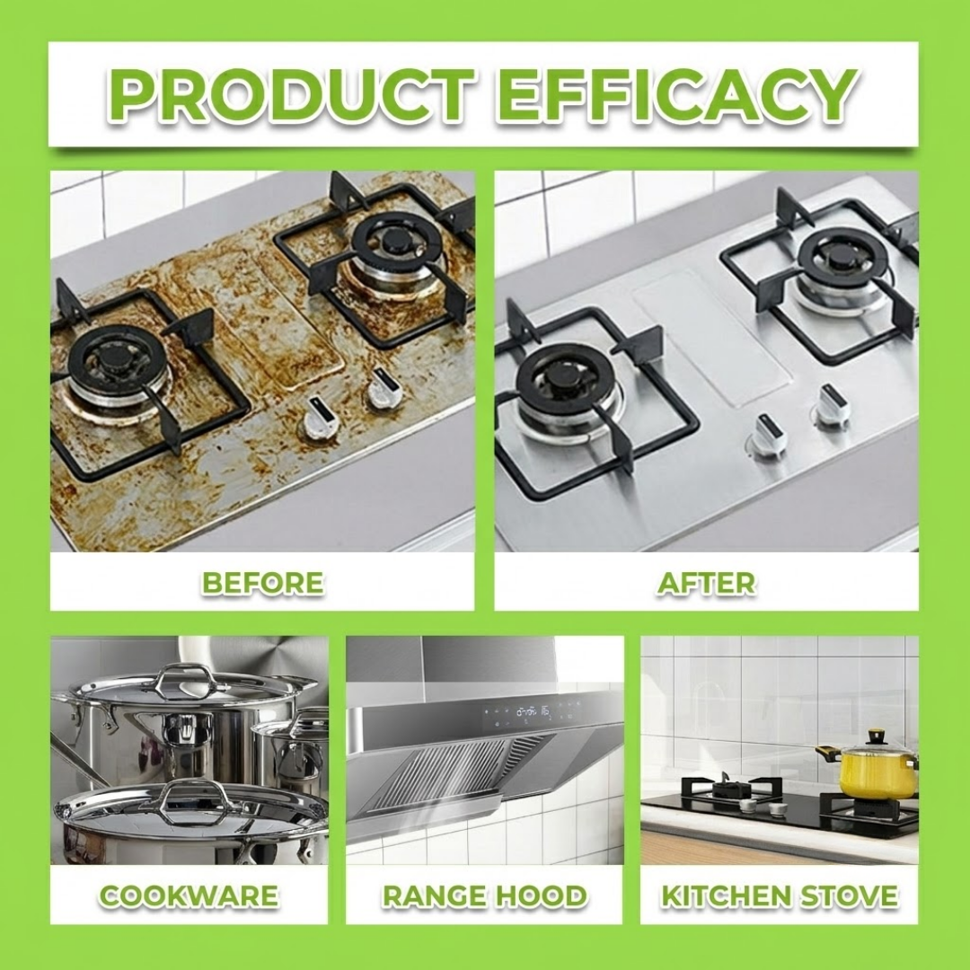 Effortless Grease Removal — Stoves, Range Hoods, & Sinks — Powerful Enzyme Action: Multifunctional Kitchen Appliance Cleaner