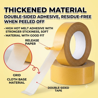 🚀 Heavy-Duty Gridded Double Sided Tape | No Residue | Ideal for Carpet, Wallpaper, Balloons & Home Use 🛠️