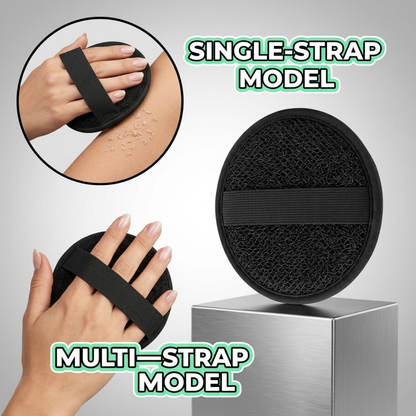 Premium Soft Rubber Shower Scrubber & Exfoliator | Deep Pore Cleansing Body Sponge with Secure Grip Strap