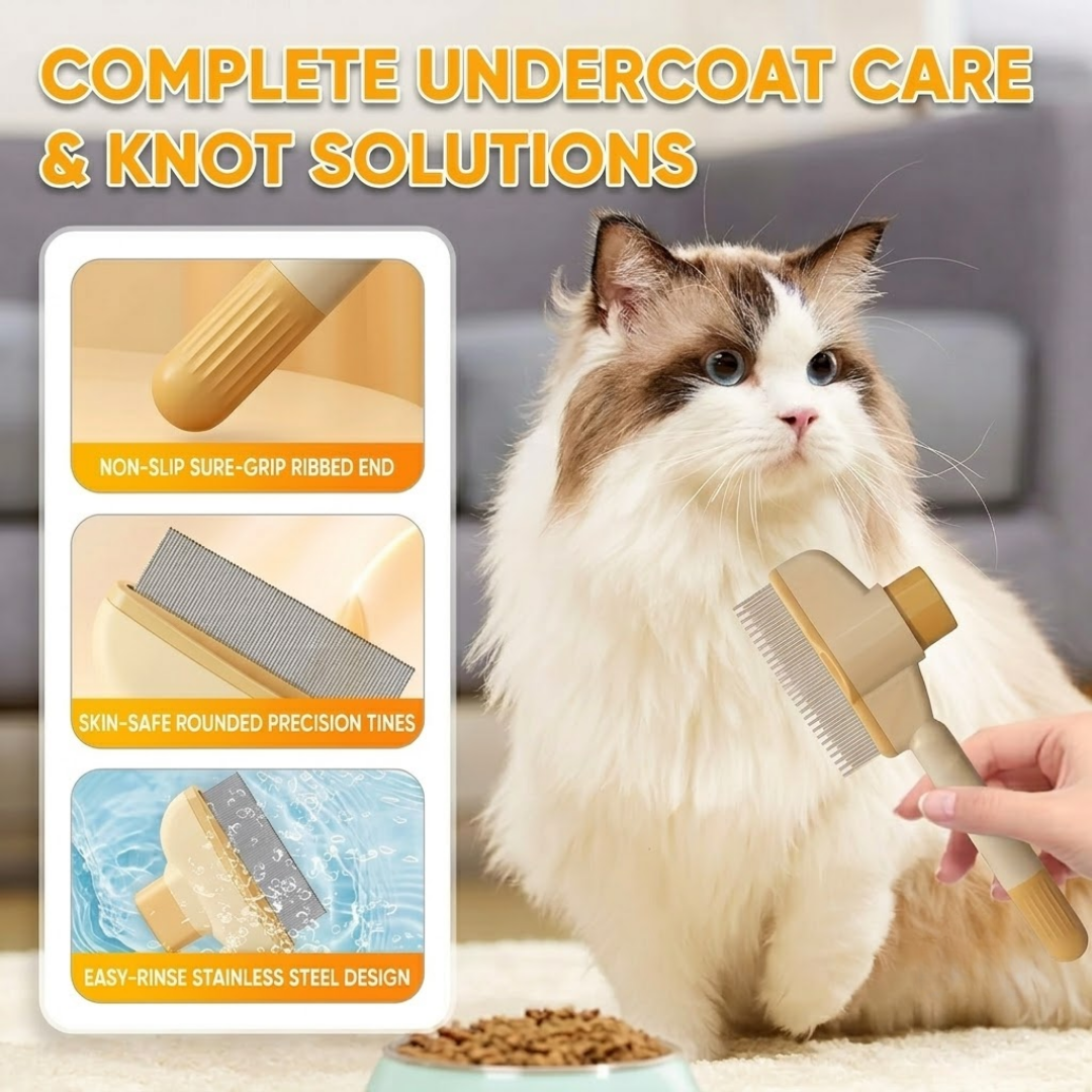 🌟 Ultimate Pet Grooming Comb | One-Click Self-Cleaning Brush for Dogs & Cats 🌟