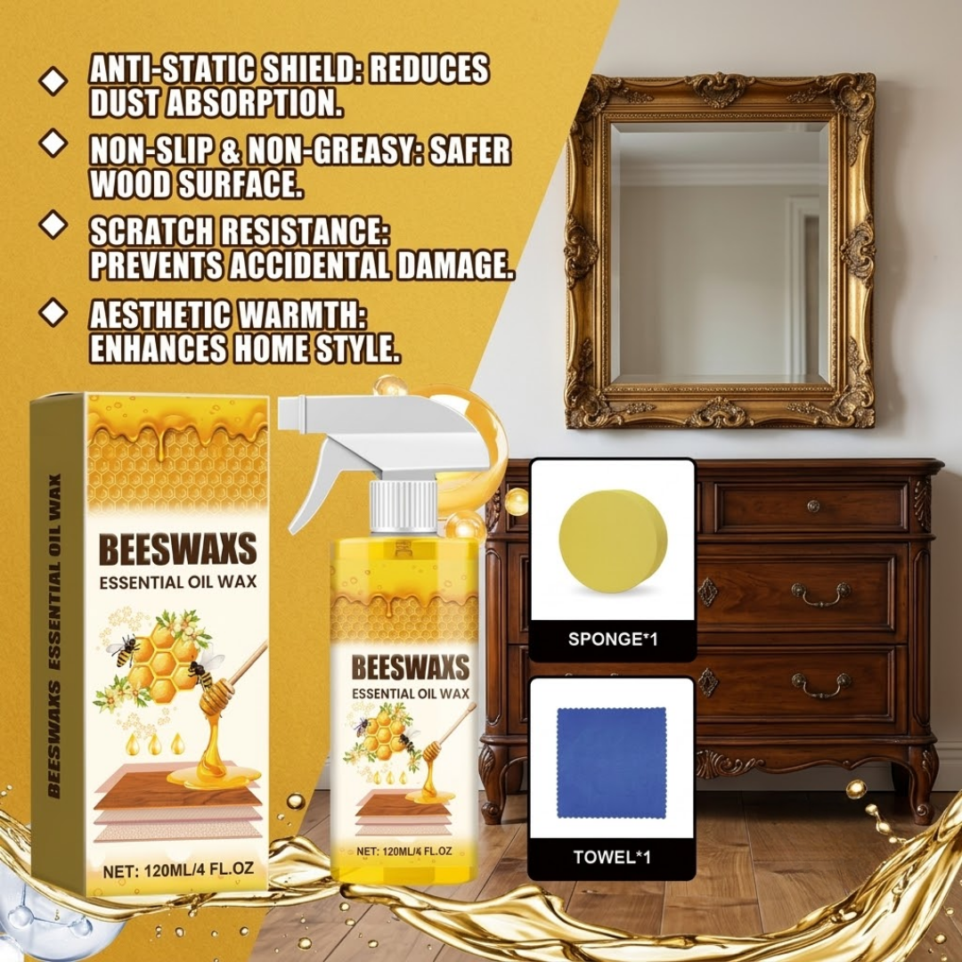 Premium Beeswax Wood Polish Spray | Restore Shine & Protect Furniture Instantly