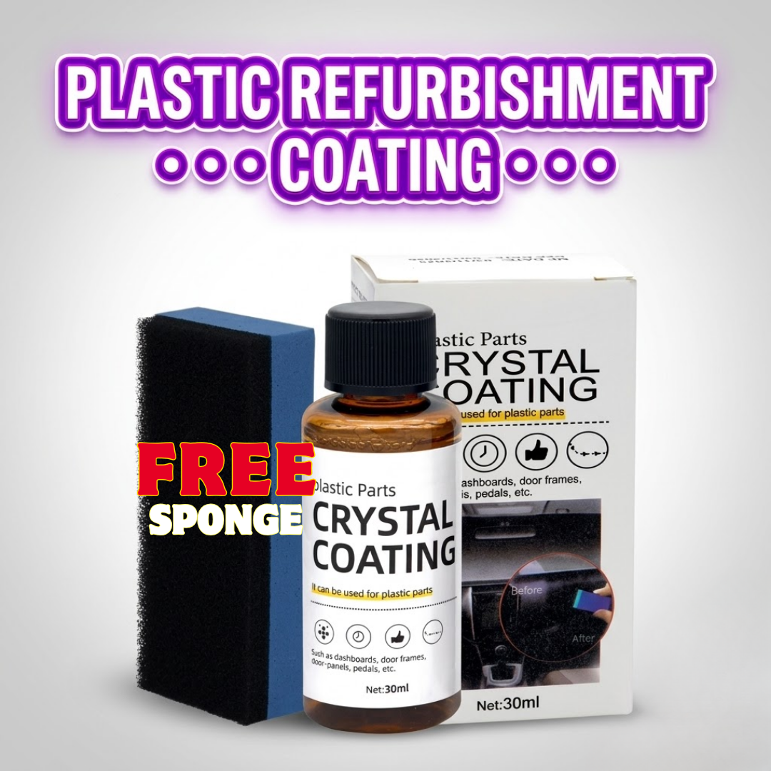 Ultimate Car Plastic Parts Restorer & Crystal Coating | Black Interior Refurbishment, Dashboard Polish & 6-Month UV Protection