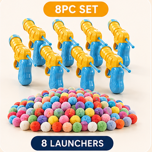 Interactive Pom-Pom Cat Launcher | Quiet Indoor Chase & Exercise Toy
